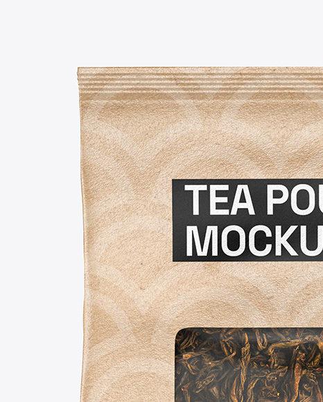 Kraft Pouch w/ Dry Black Tea Mockup