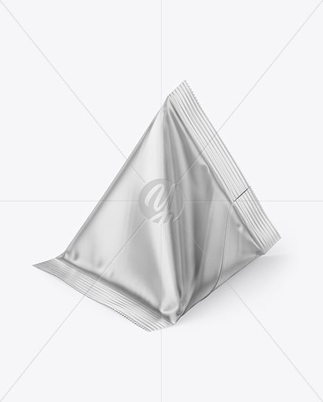 Matte Metallic Triangular Package Mockup