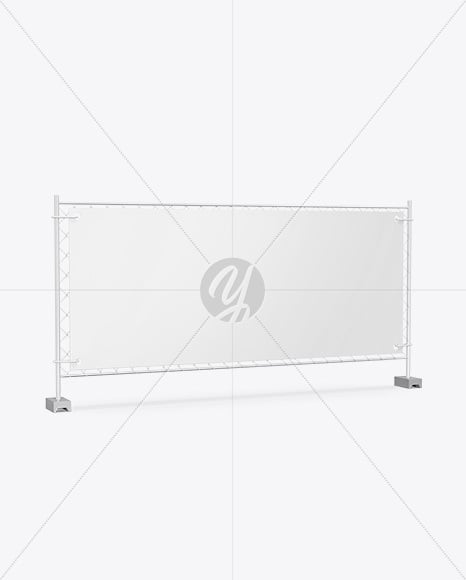 Press Wall Banner Mockup – Half Side View