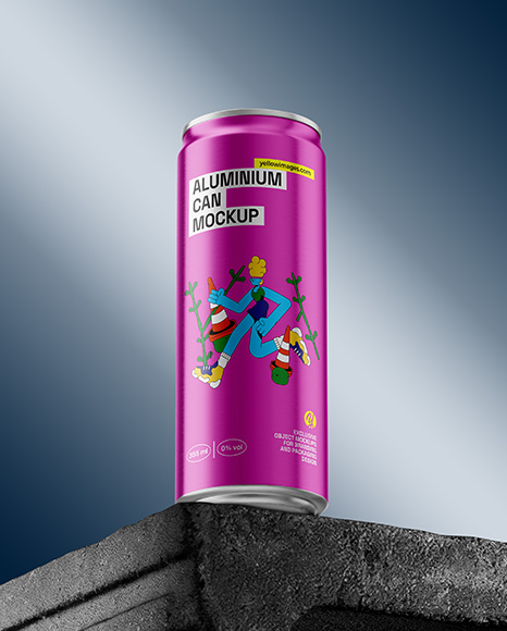 8.5oz Aluminium Can on the Block Mockup - Packaging mockups
