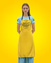 Young Woman Wearing Apron and T-Shirt Mockup