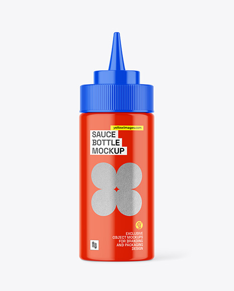 Glossy Sauce Bottle Mockup - Mockups