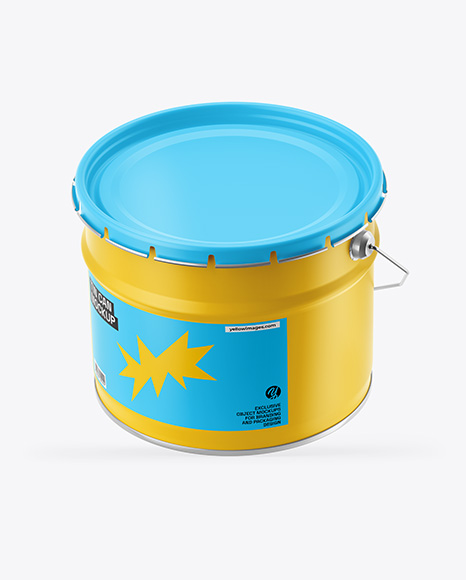 Matte Tin Can w Metallic Handle Mockup