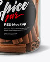 Plastic Jar with Cinnamon Sticks Mockup