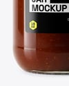 Clear Glass Jar with Barbecue Sauce Mockup