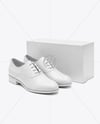 Pair of Women's Oxford Shoes with Box Mockup