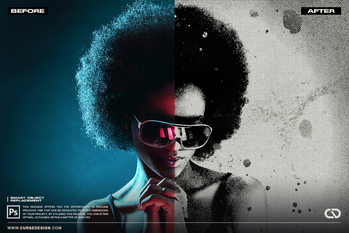 Halftone Grunge Photo Effect