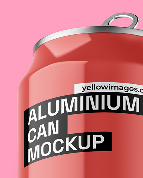 Aluminium Can With Glossy Finish Mockup