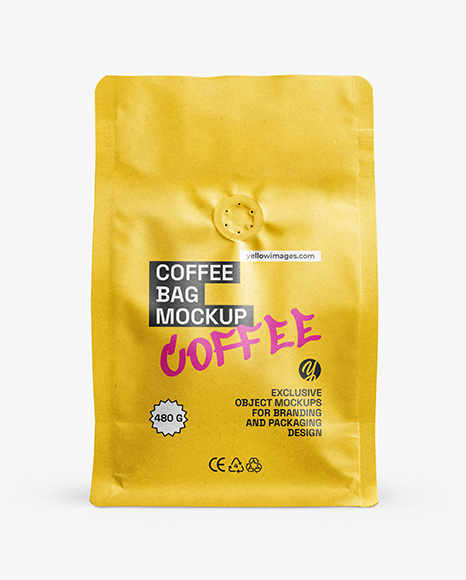 Kraft Paper Coffee Bag Mockup
