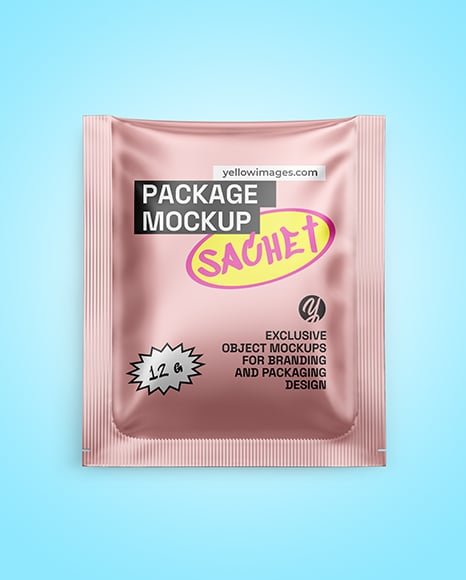 Matte Metallic Sachet Mockup