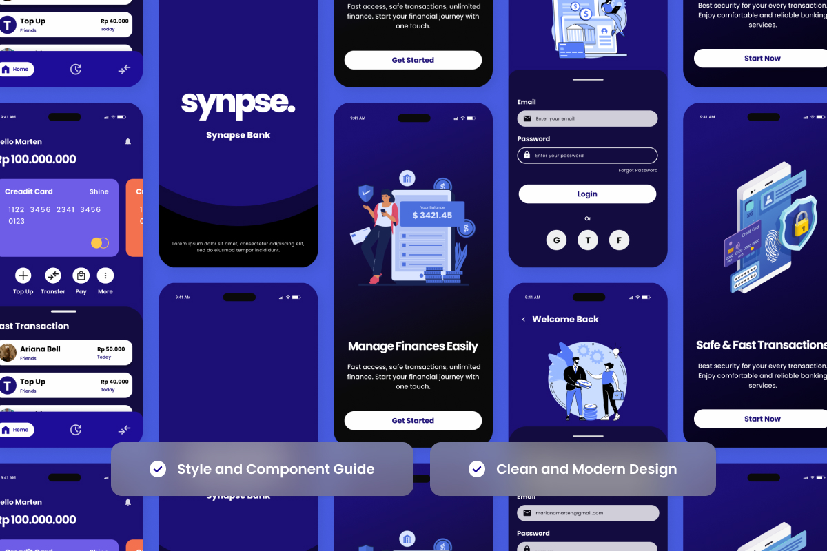 SynapsBank – Smart Financial App Design Template
