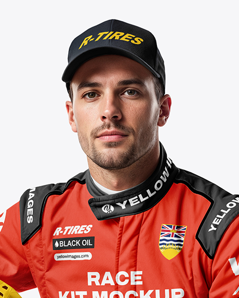 Man Wearing Racing Kit Mockup