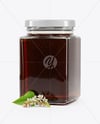 Square Glass Jar with Buckwheat Honey Mockup