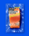 Clear Plastic Flow-Pack with Salmon Fillet Steak Mockup