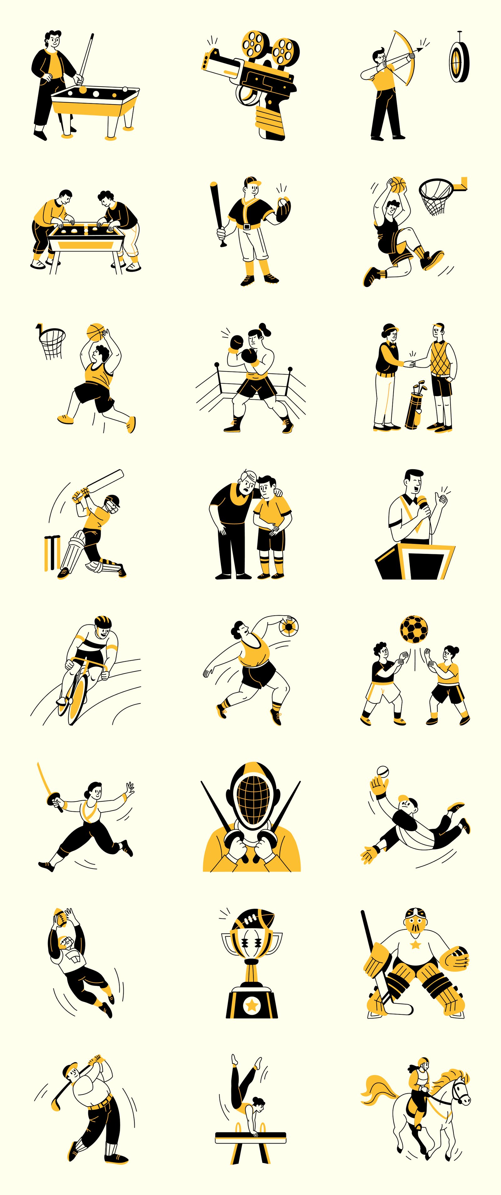 Sports Drawing Illustration Set