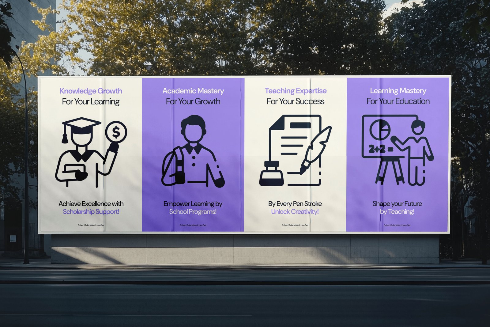 School Education Icons Set