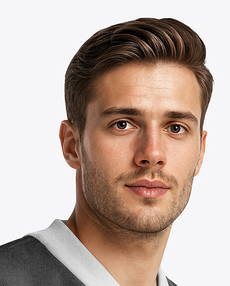 Man Wearing Ice Hockey Jersey Mockup