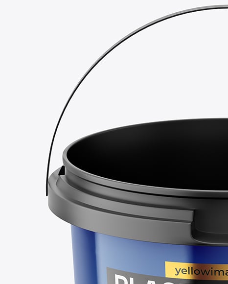 Matte Plastic Bucket with Handle Mockup