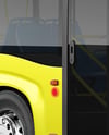 City Bus Mockup - Front Half Side View