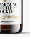 Amber Glass Champagne Bottle Mockup