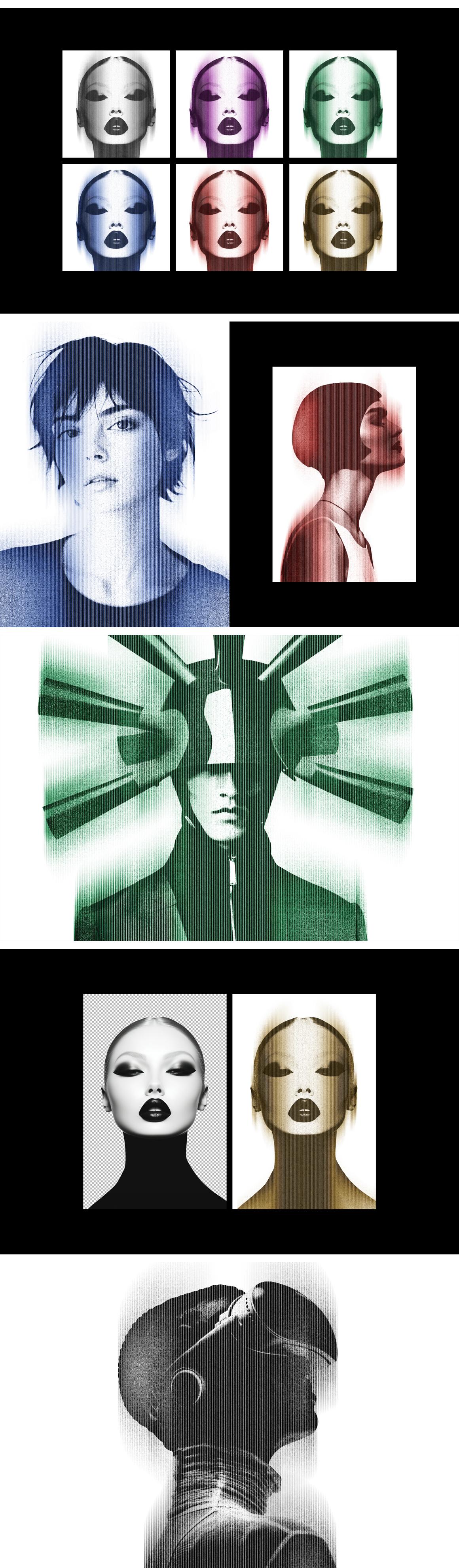 Glitched Ink Hologram Photo Effect