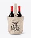 Canvas Tote Bag with Wine Bottles Mockup