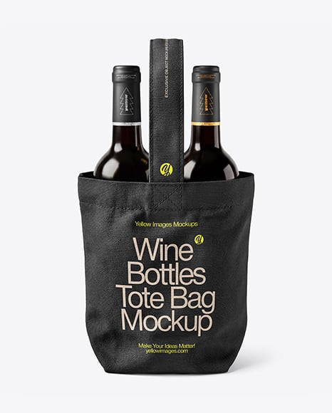 Canvas Tote Bag with Wine Bottles Mockup