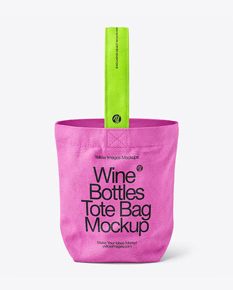 Canvas Tote Bag with Wine Bottles Mockup