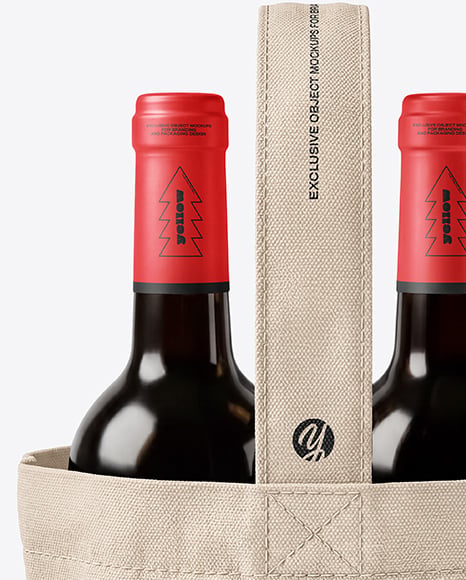 Canvas Tote Bag with Wine Bottles Mockup