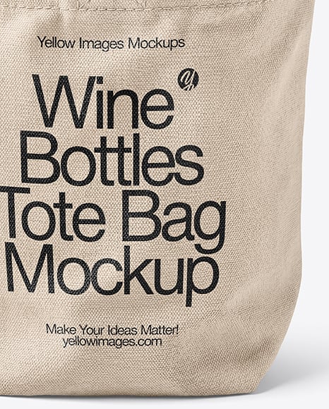 Canvas Tote Bag with Wine Bottles Mockup