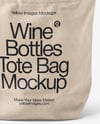 Canvas Tote Bag with Wine Bottles Mockup