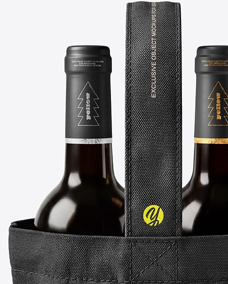 Canvas Tote Bag with Wine Bottles Mockup