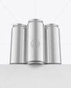 Three Glossy Metallic Cans Mockup