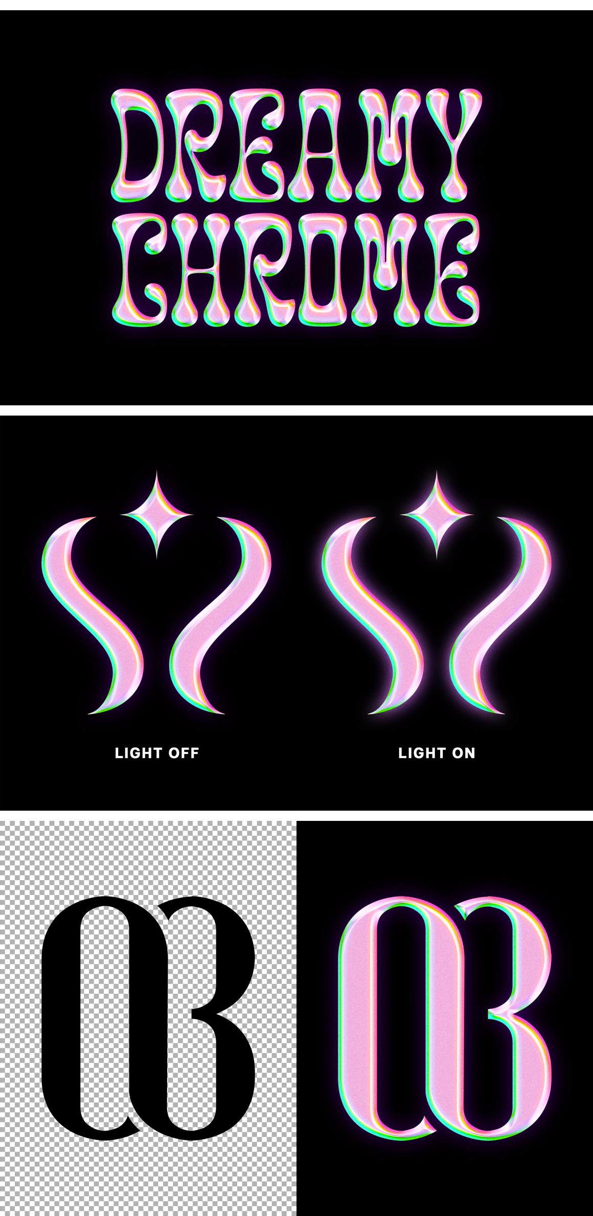 Dreamy Prismatic Chrome Effect