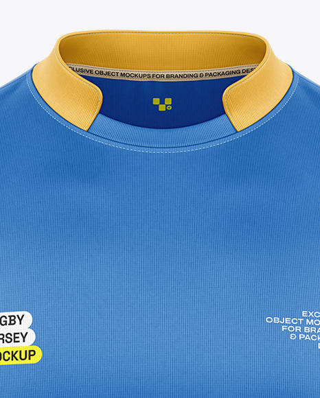 Crew Neck Rugby Jersey Mockup - Front View