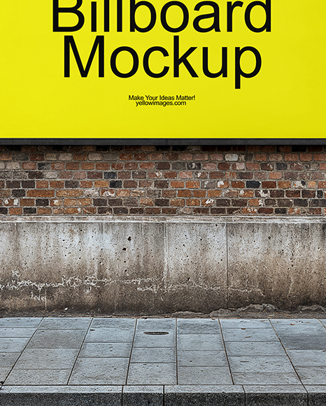 Billboard on a Brick Wall Mockup