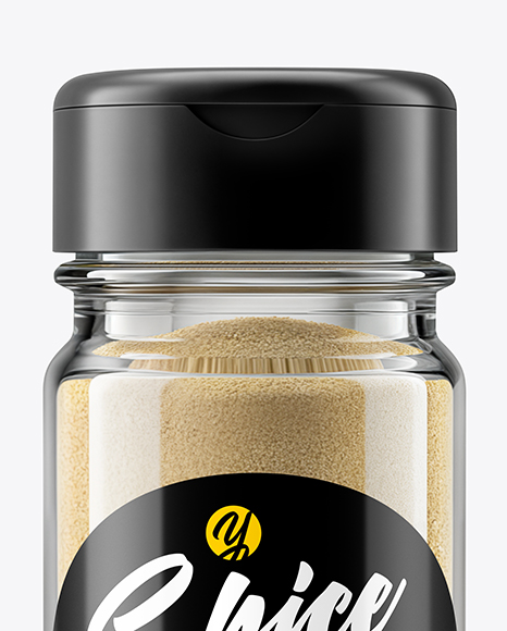 Clear Glass Jar with Onion Powder Mockup