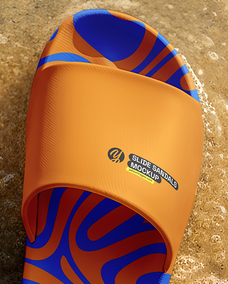 Slide Sandals on the Beach Mockup