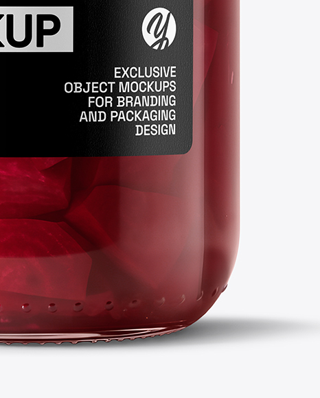 Glass Jar with Pickled Beets Mockup
