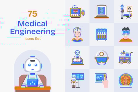 Medical Engineering Icon Set
