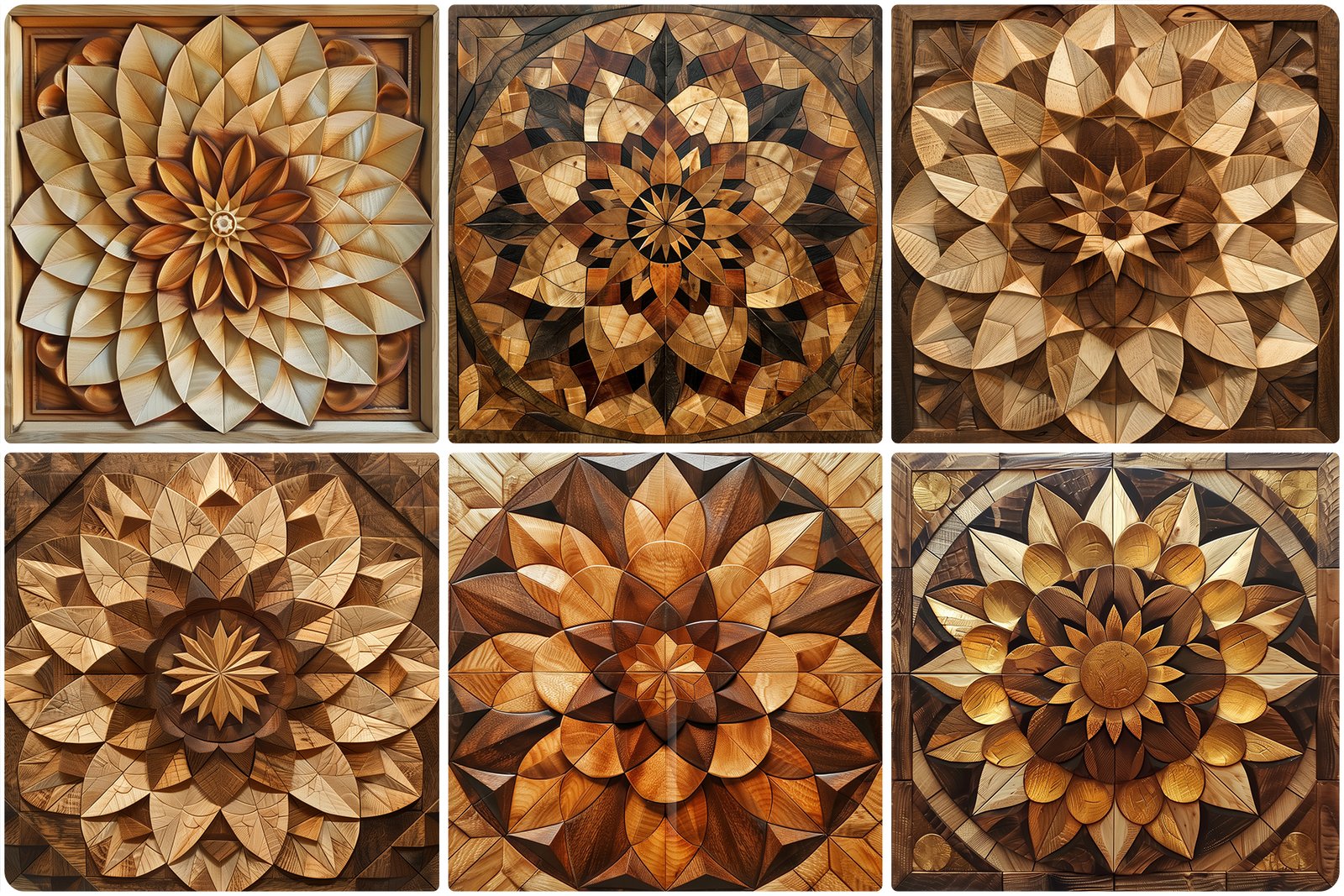 30 Wood Mandala Texture Backgrounds