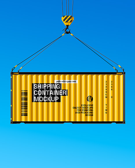 Shipping Container with Slings Mockup