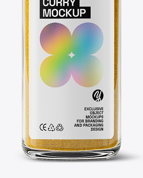 Glass Jar with Curry Powder Mockup