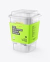 Clear Plastic Cup with Paper Holder Mockup