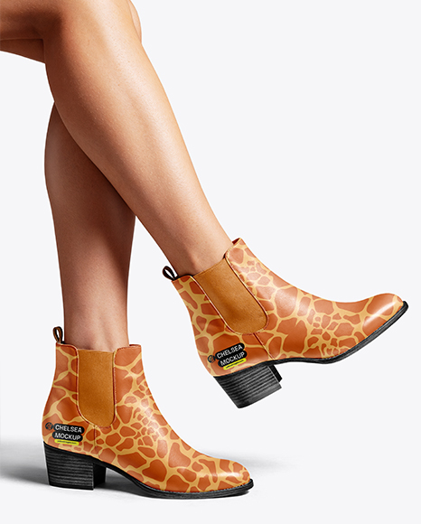 Chelsea Boots on Woman's Legs Mockup - Mockups