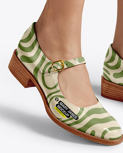 Mary Janes on Woman's Legs with Dress Mockup