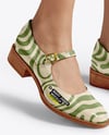 Mary Janes on Woman's Legs with Dress Mockup