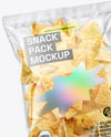 Clear Plastic Snack Bags with Corn Chips Mockup