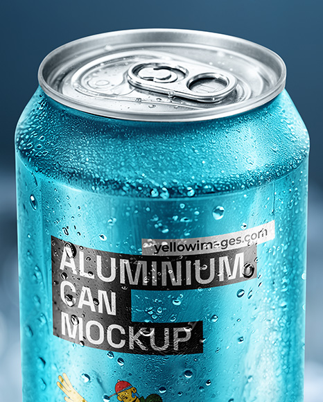 Aluminium Can in Ice Mockup