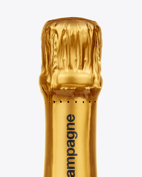 Clear Glass White Champagne Bottle Mockup